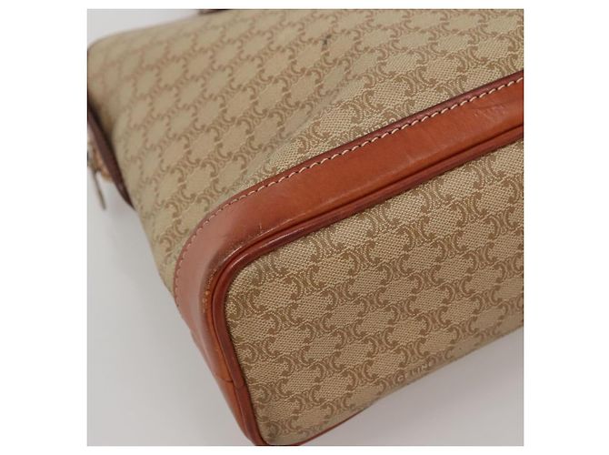 Céline CELINE Macadam Canvas Hand Bag PVC Leather Beige Gold Auth 132516 Golden - view 15