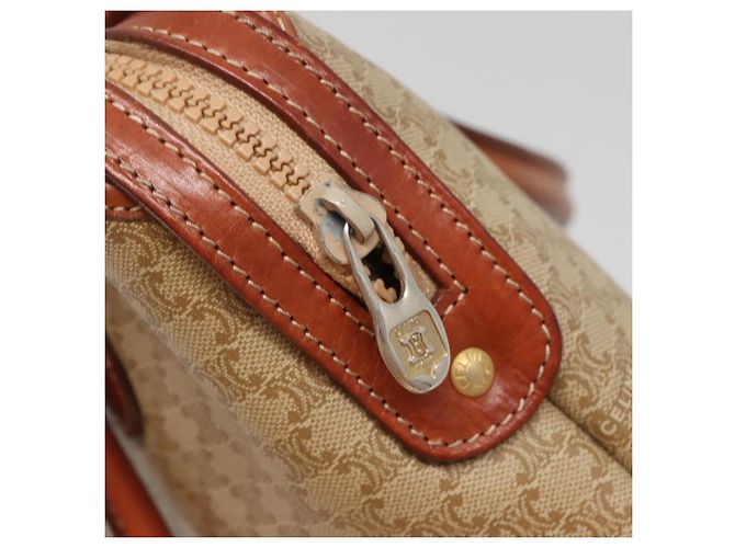 Céline CELINE Macadam Canvas Hand Bag PVC Leather Beige Gold Auth 132516 Golden - view 17