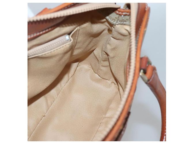 Céline CELINE Macadam Canvas Hand Bag PVC Leather Beige Gold Auth 132516 Golden - view 19