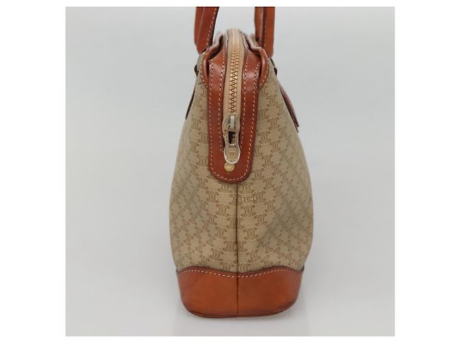 Céline CELINE Macadam Canvas Hand Bag PVC Leather Beige Gold Auth 132516 Golden - view 3