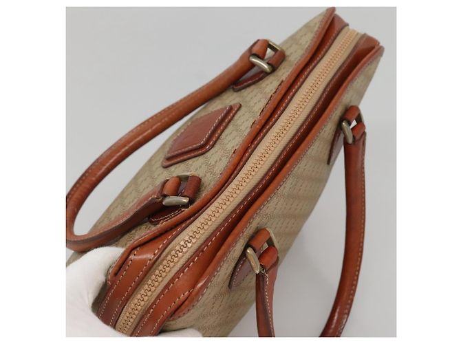 Céline CELINE Macadam Canvas Hand Bag PVC Leather Beige Gold Auth 132516 Golden - view 6