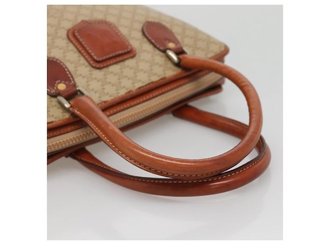 Céline CELINE Macadam Canvas Hand Bag PVC Leather Beige Gold Auth 132516 Golden - view 7