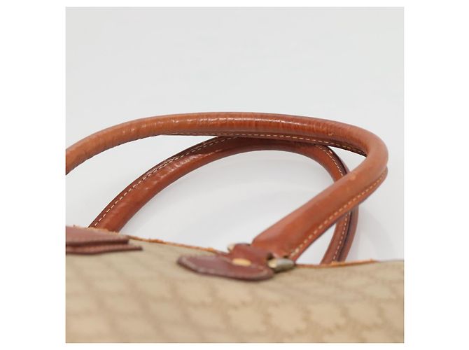 Céline CELINE Macadam Canvas Hand Bag PVC Leather Beige Gold Auth 132516 Golden - view 8