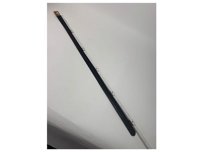 Céline Cintura in pelle nera con logo carrozza vintage Celine Nero - vista 6
