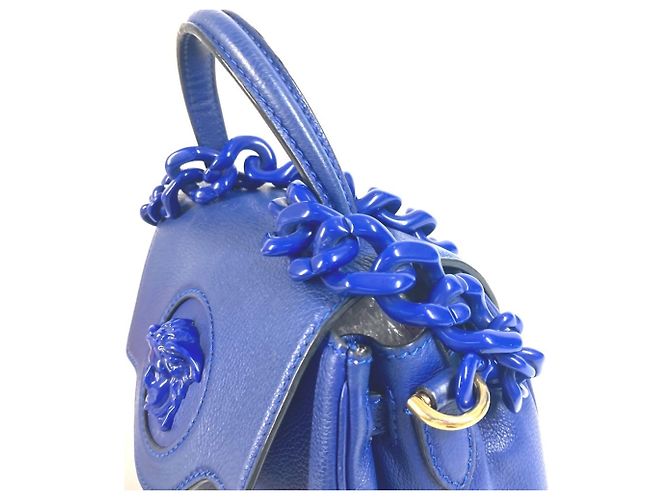 Borsa a spalla a catena reversibile con logo Medusa di Versace Blu - vista 10