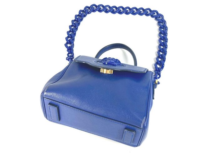 Borsa a spalla a catena reversibile con logo Medusa di Versace Blu - vista 12