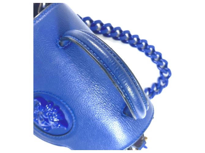 Borsa a spalla a catena reversibile con logo Medusa di Versace Blu - vista 13