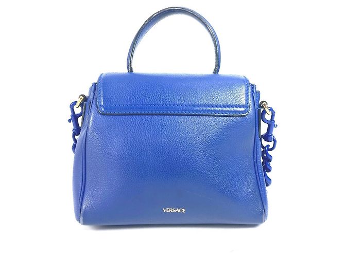 Borsa a spalla a catena reversibile con logo Medusa di Versace Blu - vista 2