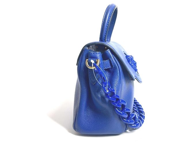 Borsa a spalla a catena reversibile con logo Medusa di Versace Blu - vista 4