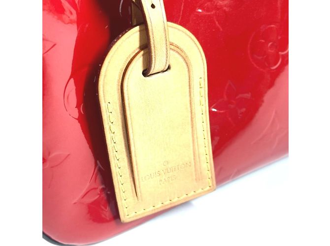 Borsa Louis Vuitton Santa Monica Monogram Vernis Rosso Fuschia - vista 9