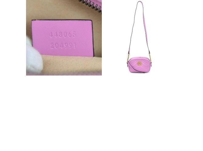 Borsa a Spalla in Pelle GG Marmont di Gucci - Uva - vista 5