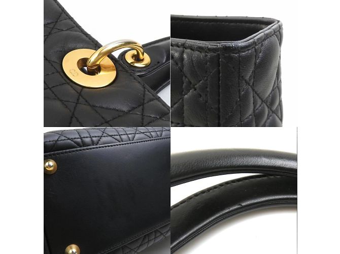 Borsa in pelle nera Christian Dior Nero - vista 4