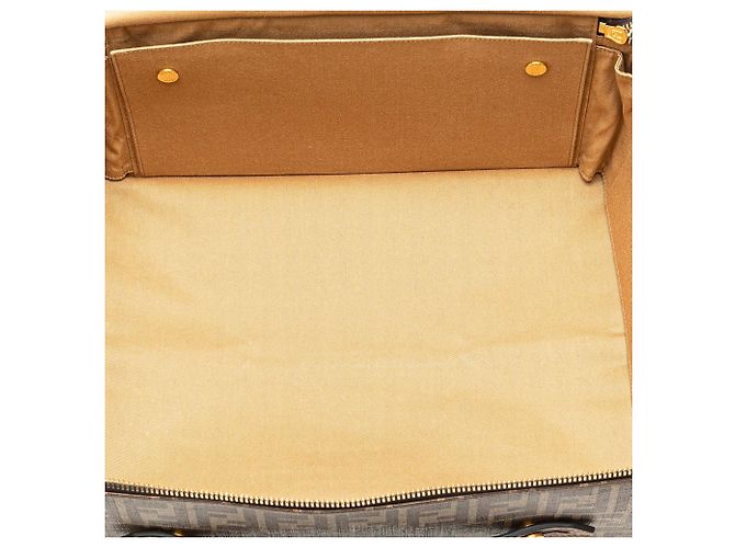 Fendi Braun Zucca beschichtete Canvas Karligraphy Reisetasche - Ansicht 4