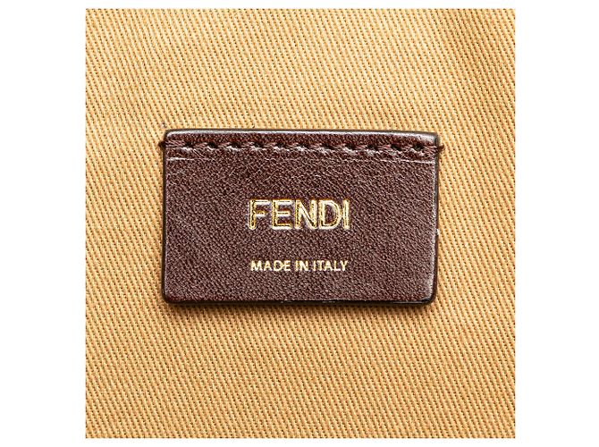 Fendi Braun Zucca beschichtete Canvas Karligraphy Reisetasche - Ansicht 5