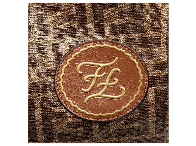 Fendi Braun Zucca beschichtete Canvas Karligraphy Reisetasche - Ansicht 7