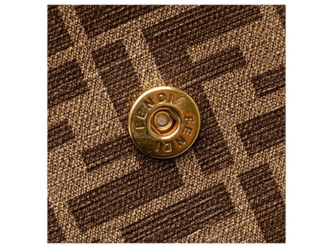 Fendi Braun Zucca beschichtete Canvas Karligraphy Reisetasche - Ansicht 8