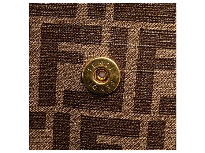 Fendi Braun Zucca beschichtete Canvas Karligraphy Reisetasche - Ansicht 9