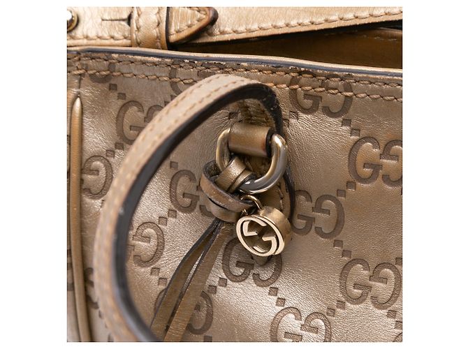 Borsa a tracolla Bree Guccissima piccola in oro di Gucci - vista 9