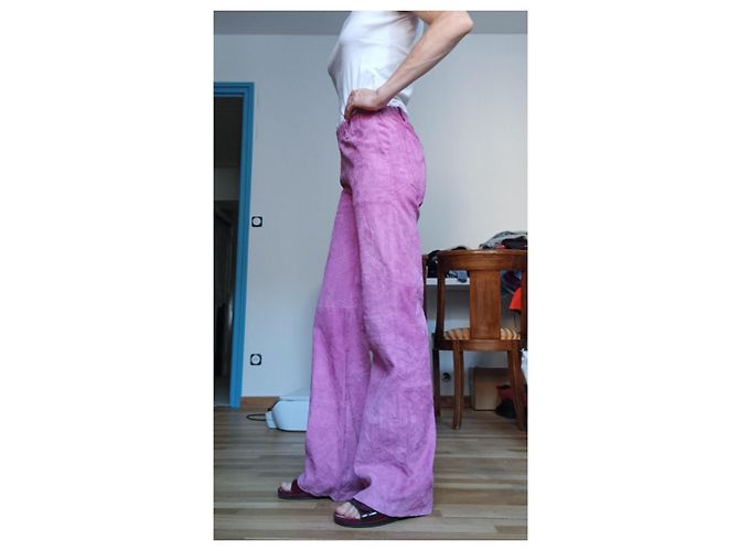 Zadig & Voltaire Calças Perfeito rosa couro de cabra - vista 2