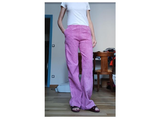 Zadig & Voltaire Calças Perfeito rosa couro de cabra - vista 3