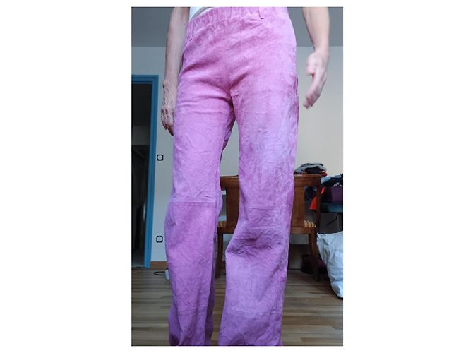 Zadig & Voltaire Calças Perfeito rosa couro de cabra - vista 4