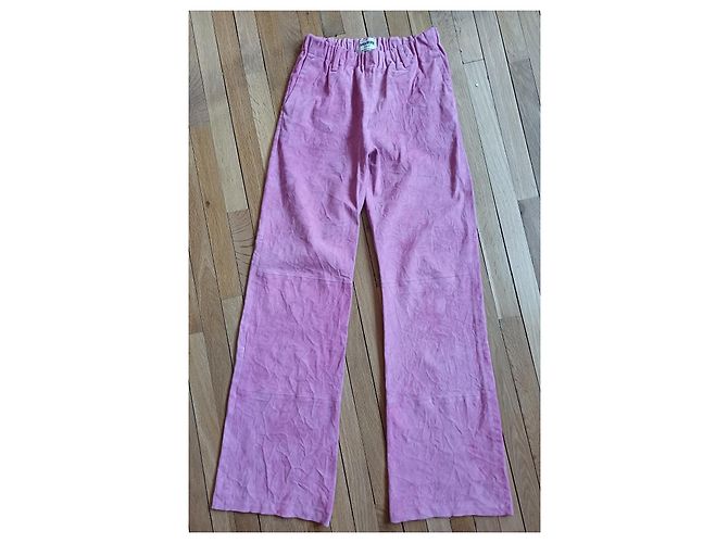 Zadig & Voltaire Calças Perfeito rosa couro de cabra - vista 5
