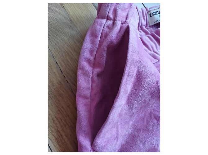 Zadig & Voltaire Calças Perfeito rosa couro de cabra - vista 6