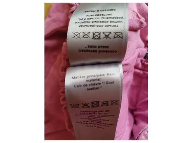 Zadig & Voltaire Calças Perfeito rosa couro de cabra - vista 8
