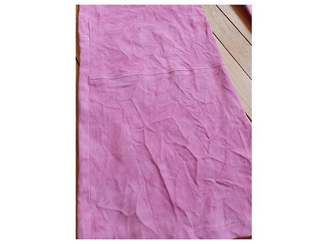 Zadig & Voltaire Calças Perfeito rosa couro de cabra - vista 9