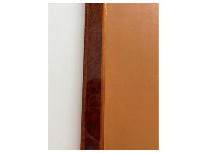Hermès Sous-Main de Bureau – bois (loupe de vavona laqué) et cuir beige, 38 x 52 cm Marron - vue 2