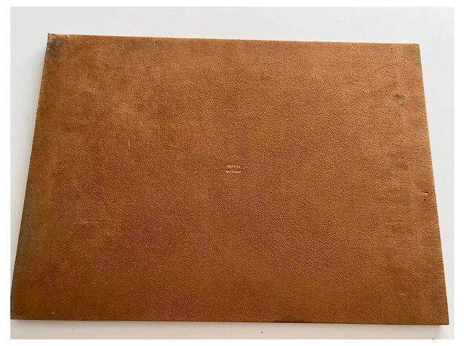 Hermès Sous-Main de Bureau – bois (loupe de vavona laqué) et cuir beige, 38 x 52 cm Marron - vue 3