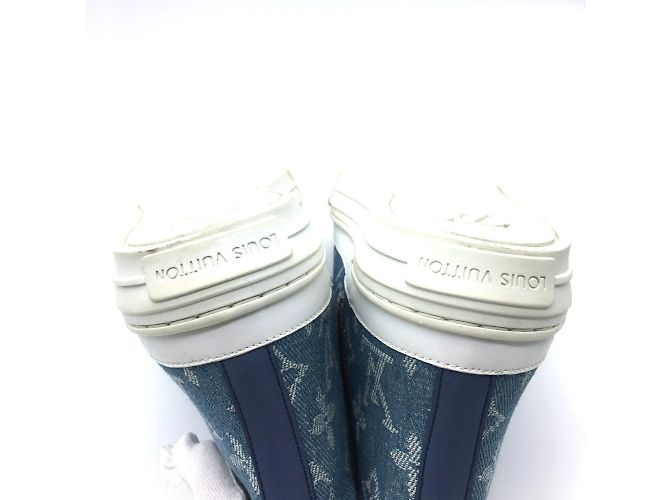 Sneakers Stellar Line in Denim Monogram Louis Vuitton Bianco Blu - vista 7