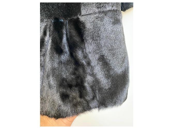 Simonetta Ravizza 3/4 Jacke aus Pferdefell Schwarz - Ansicht 4