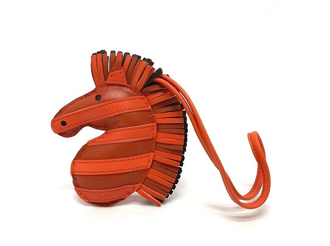 Charm per borsa Hermès Zebra ZZ Savannah Arancione - vista 2