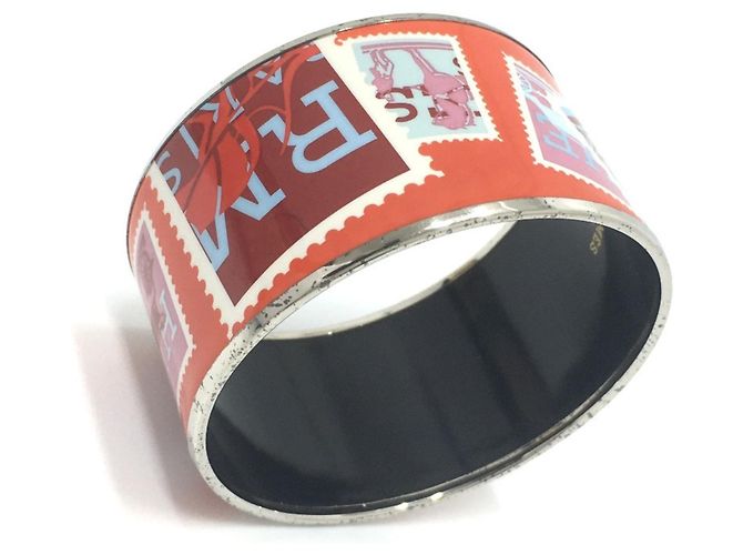 Bracciale in smalto cloisonné TGM Hermès per uomini Arancione - vista 2