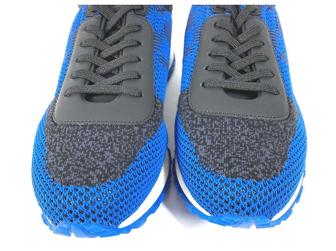 Sneakers in pelle Damier Louis Vuitton Nero Blu - vista 2