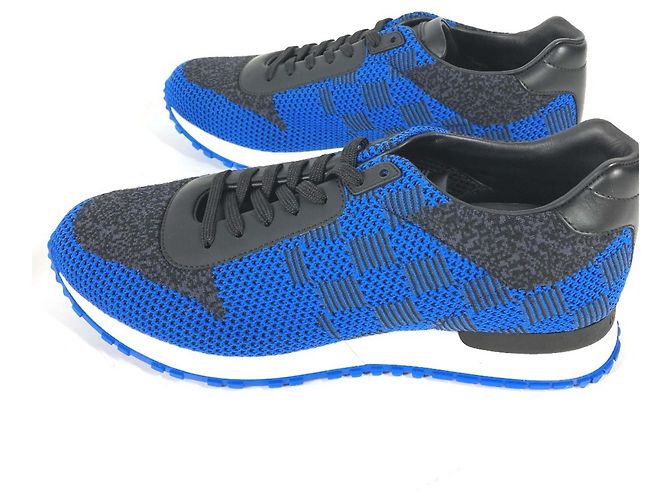 Sneakers in pelle Damier Louis Vuitton Nero Blu - vista 4