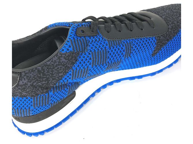 Sneakers in pelle Damier Louis Vuitton Nero Blu - vista 8