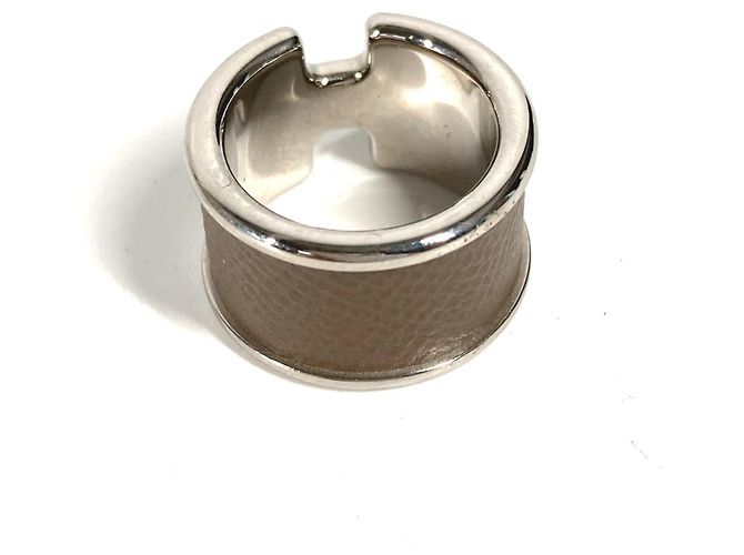 Ring Hermès Anillo de cuero para mujer Hermes Olympe Castaño Gris pardo - vista 10
