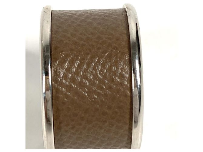 Ring Hermès Anillo de cuero para mujer Hermes Olympe Castaño Gris pardo - vista 12