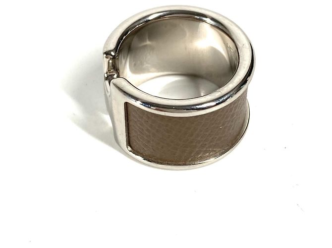 Ring Hermès Anillo de cuero para mujer Hermes Olympe Castaño Gris pardo - vista 6