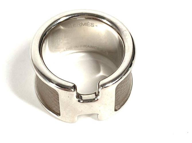 Ring Hermès Anillo de cuero para mujer Hermes Olympe Castaño Gris pardo - vista 7