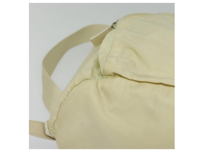 PRADA Backpack Nylon Beige Silver Auth 132544 Silvery - view 14