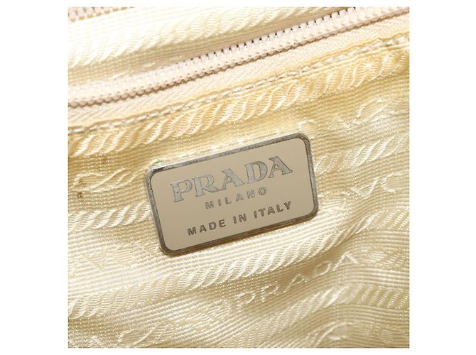 PRADA Backpack Nylon Beige Silver Auth 132544 Silvery - view 17