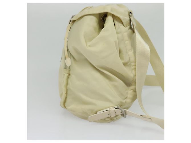 PRADA Backpack Nylon Beige Silver Auth 132544 Silvery - view 3