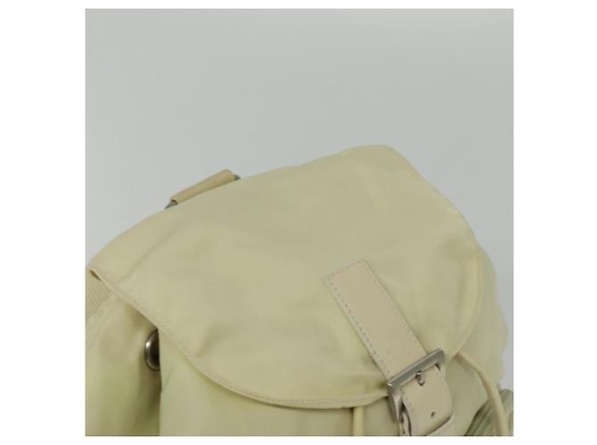 PRADA Backpack Nylon Beige Silver Auth 132544 Silvery - view 6