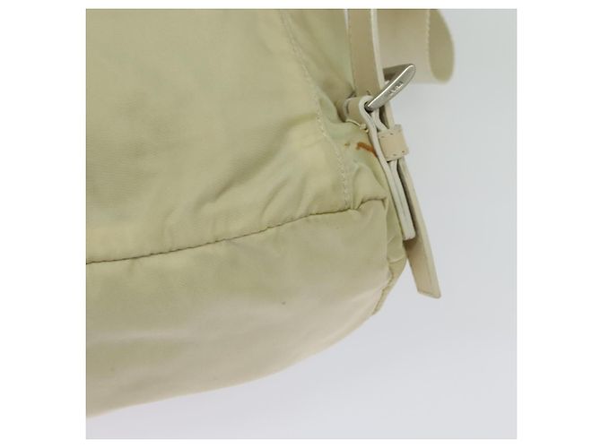 PRADA Backpack Nylon Beige Silver Auth 132544 Silvery - view 9