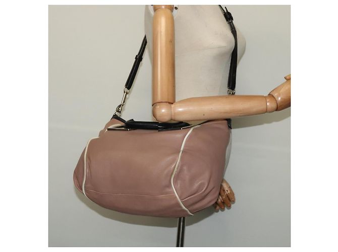 Chloé Borsa a mano Chloe Etel in pelle 2 in 1 rosa argento Auth BA4166 - vista 23