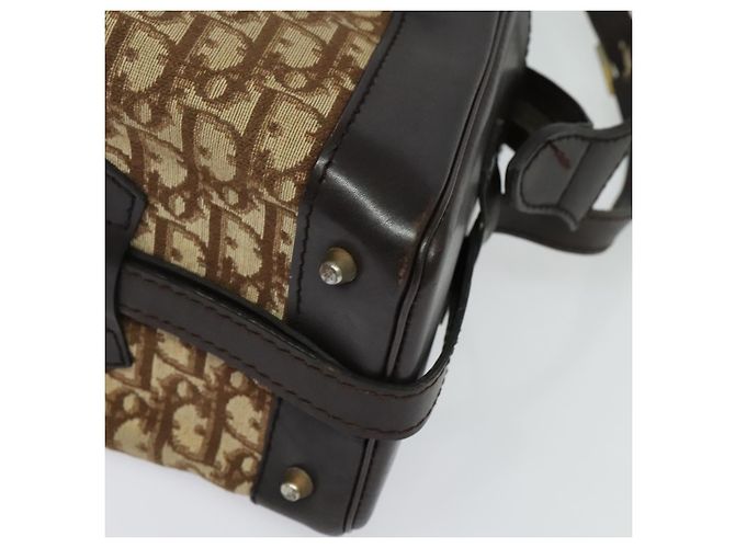 Borsa a Spalla in Tela Trotter Christian Dior Marrone Oro Auth BA4009 D'oro - vista 14