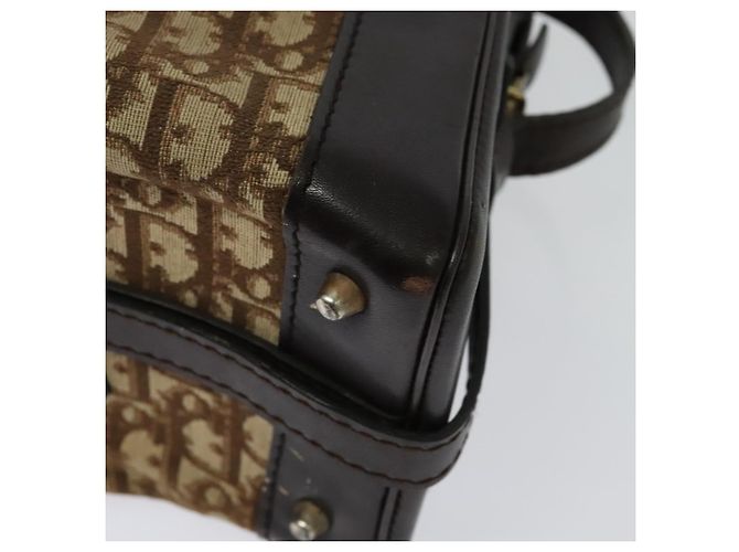 Borsa a Spalla in Tela Trotter Christian Dior Marrone Oro Auth BA4009 D'oro - vista 16